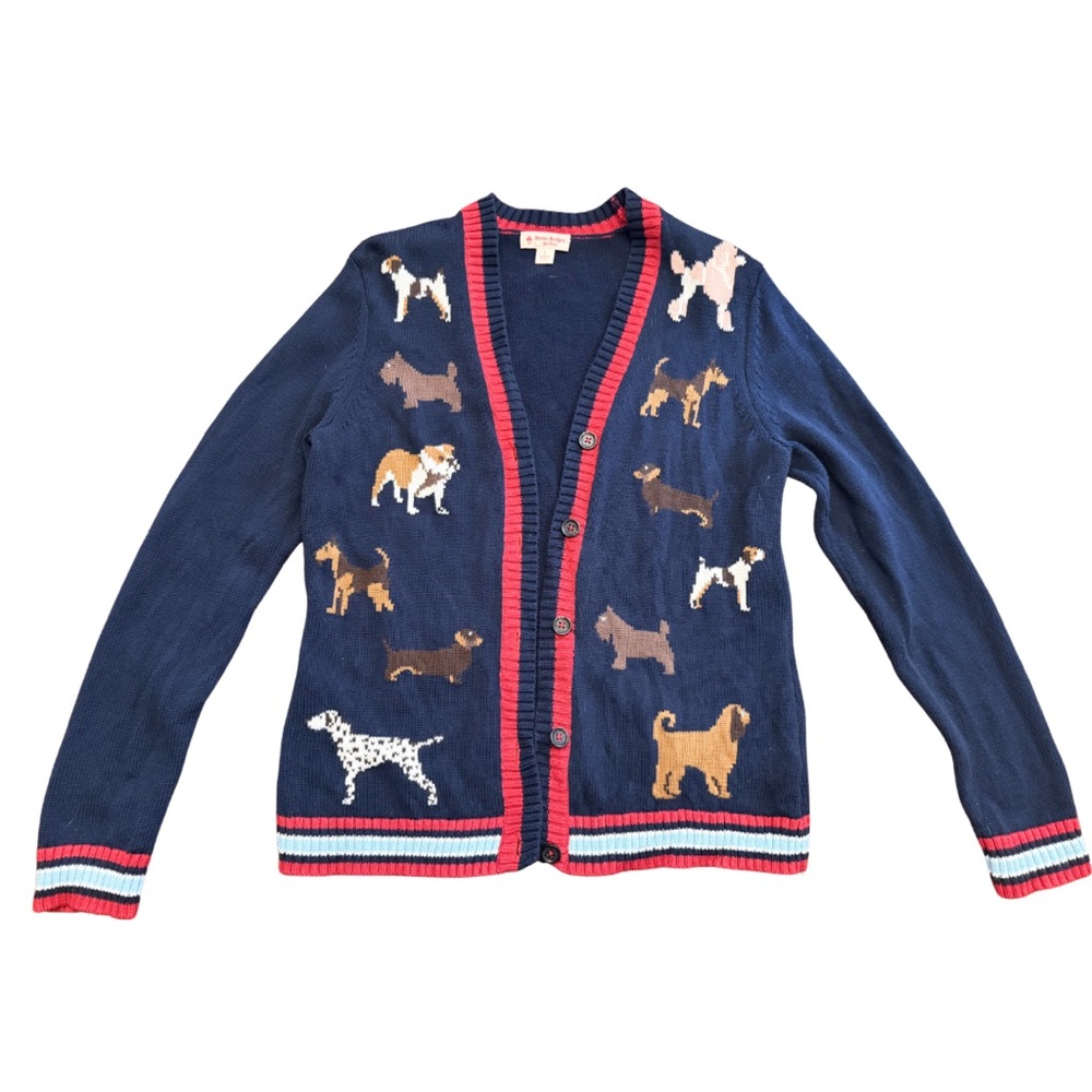 RARE Brooks Brothers Dog Print Navy and Red Sweater